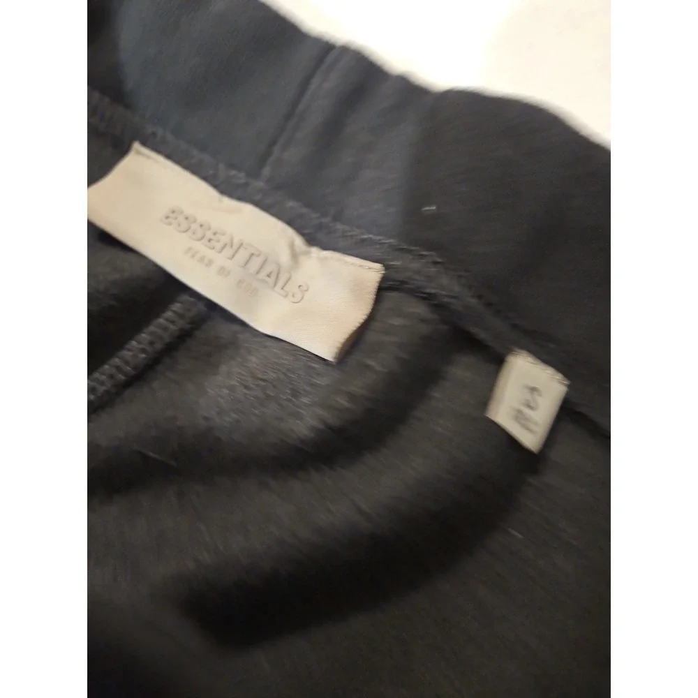 Fear of God Essentials Sweatpants Mens Small Black Fleece Jogger Logo Pants(1798